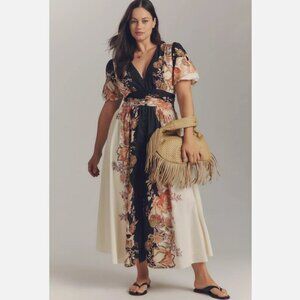 Anthropologie The heynasreen Katerina Button-Front Dress Floral Size 2X NWT Plus